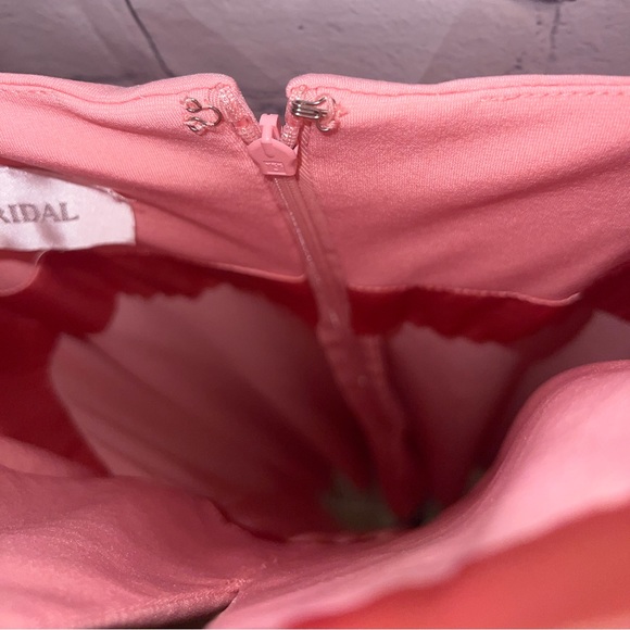 david’s bridal pink sleeveless bridesmaid dress size M - Picture 8 of 11